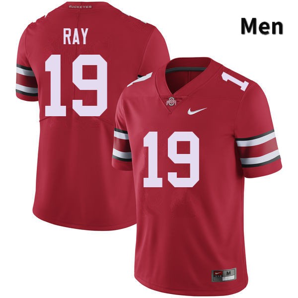 Ohio State Buckeyes Chad Ray Men's #19 Red Authentic Stitched College Football Jersey